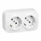 Forix IP21 sínezett 2x2P+F dugalj, fehér