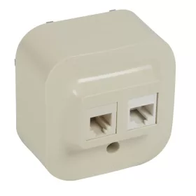   Forix IP20 fk 1xRJ45 Cat5e UTP informatikai + RJ11 telefoncsatlakozóaljzat bézs