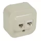 Forix IP20 fk 1xRJ45 Cat5e UTP informatikai + RJ11 telefoncsatlakozóaljzat bézs