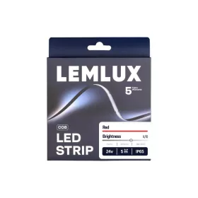 LED szalag, 24Vdc, 11W/m, COB 480LED/m, piros, IP65, 180°