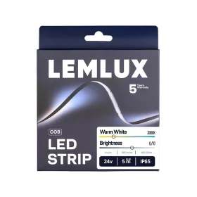   LED szalag, 24Vdc, 11W/m, COB 480LED/m, 1200lm,  3000K, IP65, 180°