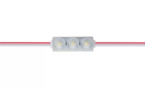LED modul 12V 0.48W, 50lm, meleg fehér 3000K, 170°, IP67, mini 30x10mm