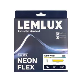   LED NEON FLEX 24Vdc, 9.6W/m, 144LED/m, 3000K, 4x10mm, 5m tekercs, IP68