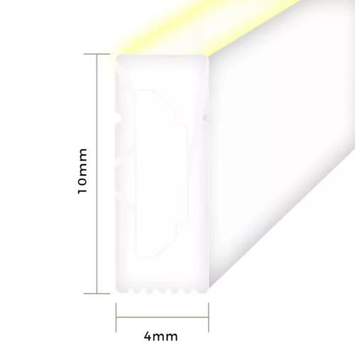 LED NEON FLEX 12Vdc, 9.6W/m, 144LED/m, hideg fehér, 4x10mm, 5m tekercs, IP68