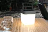 Lutec TABLE CUBE napelemes lámpatest, ezüst, 100 lm, 1 W, IP 44