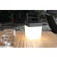 Lutec TABLE CUBE napelemes lámpatest, ezüst, 100 lm, 1 W, IP 44