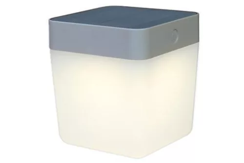 Lutec TABLE CUBE napelemes lámpatest, ezüst, 100 lm, 1 W, IP 44