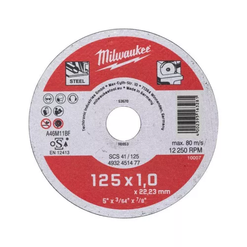 Milwaukee Vágókorong fémhez WSCS41/ 125 x 1 mm 1 db