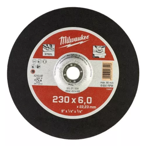 Milwaukee Csiszolókorong fémhez WSG27/ 230 x 6 mm