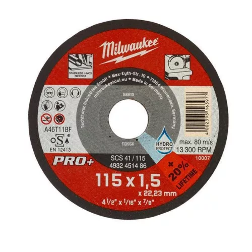 Milwaukee Vágókorong fémhez 115X1,5 Egyenes SC41 PRO+ /1 db