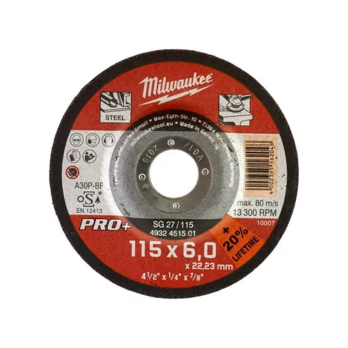 Milwaukee Csiszolókorong fémhez 115x6 Hajlított SG27 PRO+ /1db