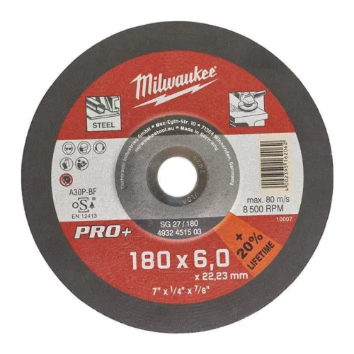 Milwaukee Csiszolókorong fémhez 180x6 Hajlított SG27 PRO+ /1db