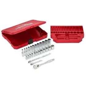   Milwaukee 1/4" Racsnis dugókulcs készlet metrikus méret (28 részes)