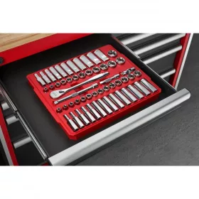   Milwaukee 3/8" Racsnis dugókulcs készlet metrikus és colos méret (56 részes)