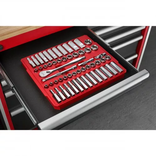 Milwaukee 3/8" Racsnis dugókulcs készlet metrikus és colos méret (56 részes)