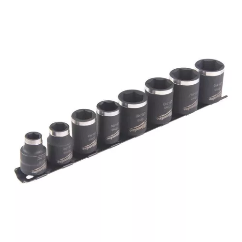 Milwaukee 3/8" Dugókulcsbetétek hatlapú, gépi, rövid - 8 részes készlet - 1 db