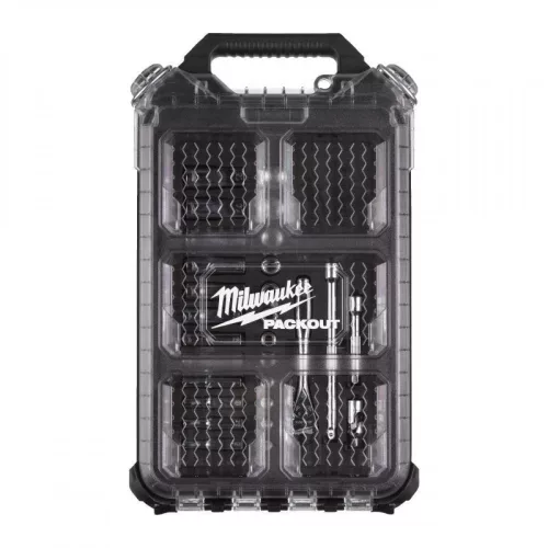 Milwaukee 1/4˝racsnis dugókulcs készlet metrikus (28részes) PACKOUT keskeny rendszerezőben