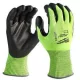Milwaukee Hi-Vis Vágásbiztos védőkesztyű - 4/D  - S/7 - 1 pár