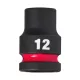 Milwaukee 1/2" Dugókulcsbetét hatlapú, gépi, rövid 12 mm - 1 db