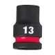 Milwaukee 1/2" Dugókulcsbetét hatlapú, gépi, rövid 13 mm - 1 db