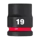Milwaukee 1/2" Dugókulcsbetét hatlapú, gépi, rövid 19 mm - 1 db