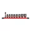 Milwaukee 3/8" Gépi Dugókulcs 6 lapú, rövid készlet (9 részes) 1 db