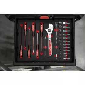   Milwaukee 1/4'' Racsni klt + Csavh klt. Packout habbetétben 1 db