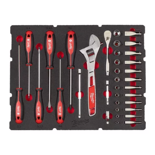 Milwaukee 1/4'' Racsni klt + Csavh klt. Packout habbetétben 1 db