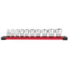 Milwaukee 3/8" Dugókulcsok rövid, SAE, tartósínen 10 db