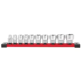   Milwaukee 3/8" Dugókulcsok rövid, SAE, tartósínen 10 db