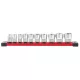 Milwaukee 3/8" Dugókulcsok rövid, SAE, tartósínen 10 db