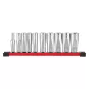 Milwaukee 3/8" Dugókulcsok hosszú, SAE, tartósínen 10 db