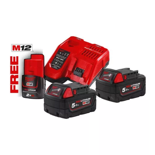 Milwaukee M18NRG-502 M18 NRG SZETT (2 X 5.0 AH AKKUMULÁTOR, M12-18 FC TÖLTŐ)