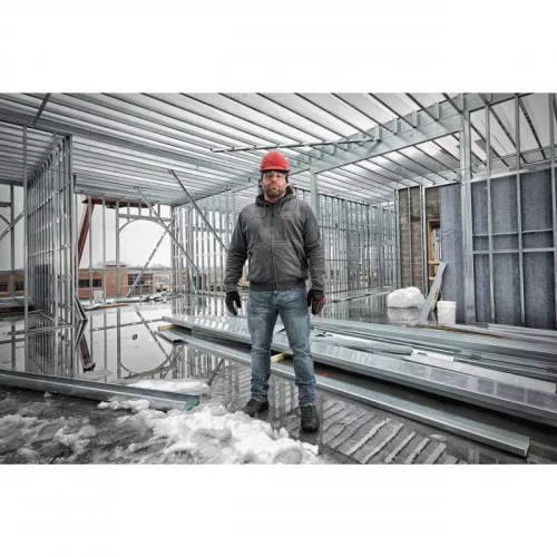 Milwaukee M12HHGREY3-0(M) Fűthető kapucnis pulóver Szürke - 1 db