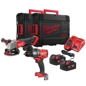   Milwaukee M18 FPP2E3-502X ERŐCSOMAG, FPD3 ütvefúró-csavarozó, FSAG125X sarokcsiszoló
