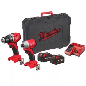   Milwaukee M18BLCPP2B-402C szénkefe nélküli Erőcsomag készlet, fúrócsavarozó és ütvecsavarozó