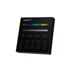   Milight 12V Touch Panel Szerelhető RGB+W Rádiós Távirányító B3 panel, RGBW, Fekete