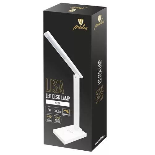 NEDES DL1202 LISA LED asztali lámpa, 5W, 300Lm, 4000K, USB