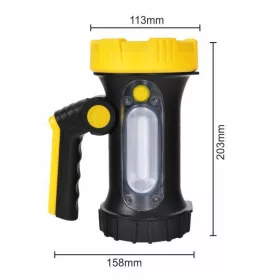 NEDES LED Kézi lámpa, USB, 6000K, IP65, 5+3W, 350+180Lm