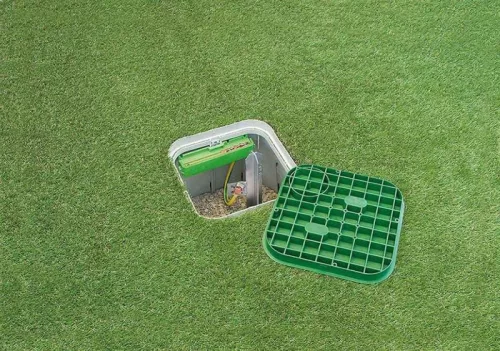 Földbe süllyesztett kötődoboz, Drain Box, 170x170x210 mm zöld