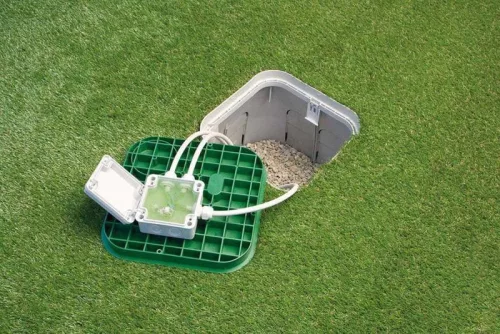 Földbe süllyesztett kötődoboz, Drain Box, 170x170x210 mm zöld
