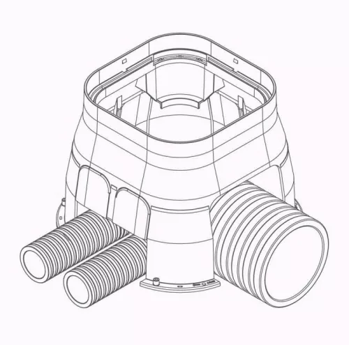 Földbe süllyesztett kötődoboz, Drain Box, 170x170x210 mm zöld