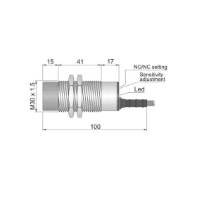   Kapacitív érzékelő közelítés kapcsoló 20-240VAC , M30, NO+NC C30000145, SC30SM-AE25 NO/NC