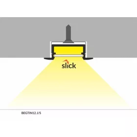   Led profil sín, BEGTIN 12, ELOXÁLT alumínium, süllyesztett, 2m /szál