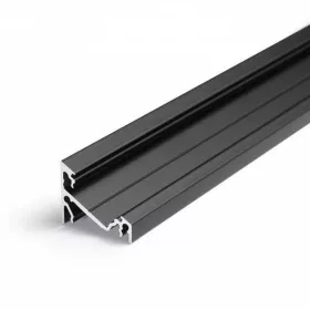   Led profil sín, CORNER 14, FEKETE eloxált alumínium, 30,60 fokos, 2m /szál