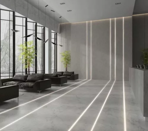 Led profil sín, Floor8, padlóba süllyeszthető, eloxált 2m /szál
