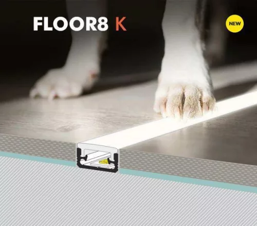 Led profil sín, Floor8, padlóba süllyeszthető, eloxált 2m /szál