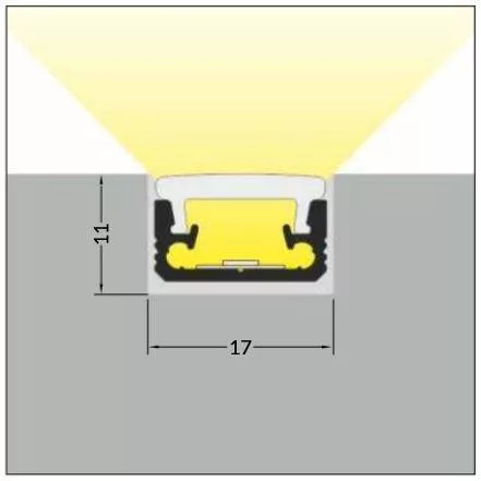 Led profil sín, Floor8, padlóba süllyeszthető, eloxált 2m /szál