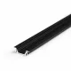 Led profil sín, GROOVE 10, FEKETE eloxált alumínium, SÜLLYESZTETT, 2m /szál