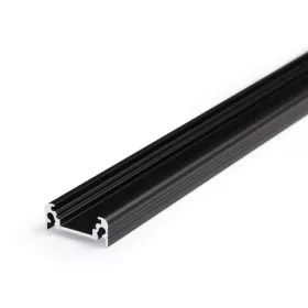 Led profil sín, SURFACE 10 Eloxált  FEKETE, 2 m /szál